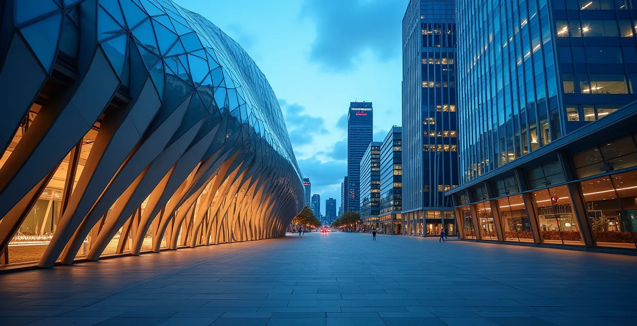 Kontrast zwischen Hamburgs Elbphilharmonie und Frankfurter Bankentürmen