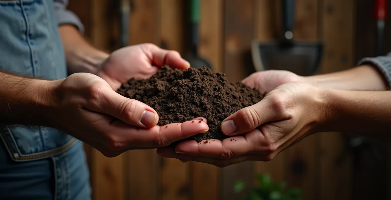 Offenes Gespräch zwischen Bauer und Kunde im Hofladen über Anbaumethoden
